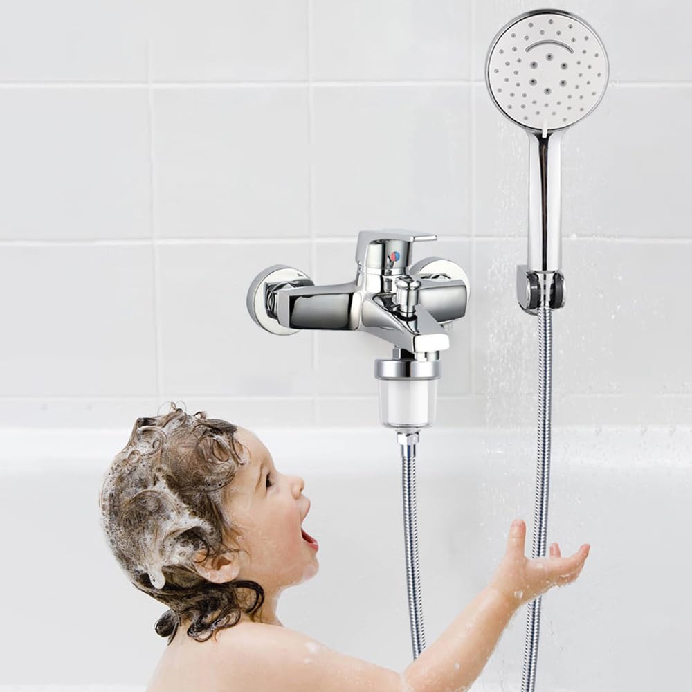 POFET Filtri per soffione Doccia con Cartuccia in Cotone PP da 5 Pezzi,Filtro Anticalcare Doccia, Filtro Doccia Anticalcare per Filtro Doccia con Acqua Dura