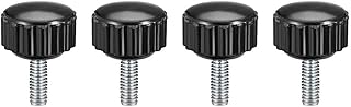Tool parts M4 x 10mm Male Thread Knurled Clamping Knobs Grip Thumb Screw On Type 4 Pcs