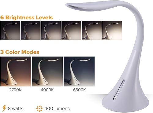 Miniatura 2 de Bostitch Oficina moderna LED luz de escritorio, 8W, blanco (VLED1821WHITE-BOS)