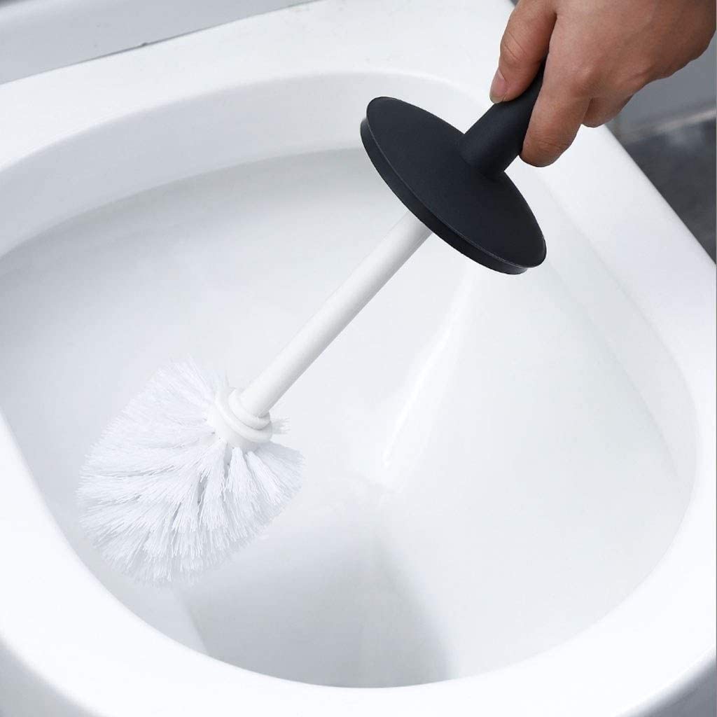 Zestaw szczotek toaletowych Plastikowa szczotka toaletowa, zdejmowany uchwyt Ciemnoszara szczotka do muszli klozetowej, zdejmowana gęsta główka szczotki Łatwa wymiana i czyszczenie Uchwyt za