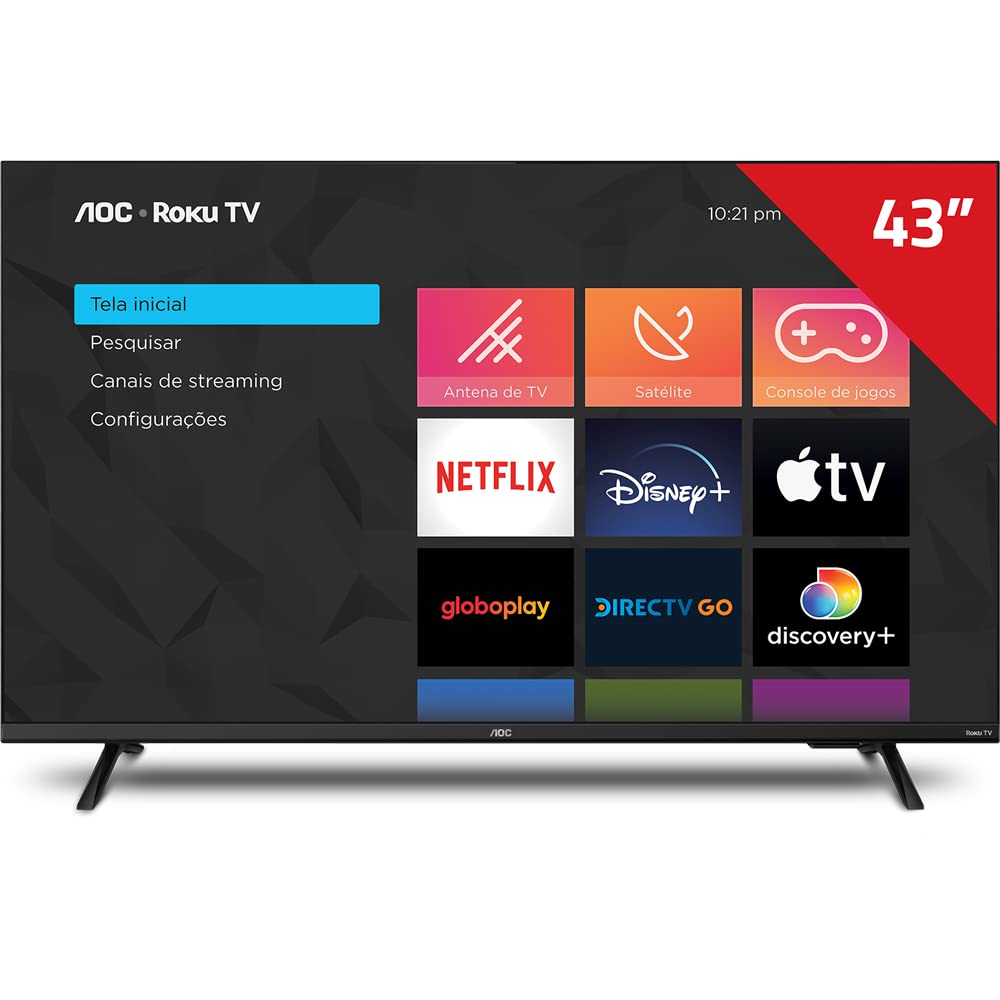 AOC 43S513578G - Smart TV LED 43"" Full HD, Design sem bordas, Wifi, 
Conversor Digital, USB, HDMI