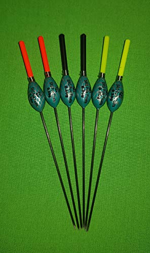 SRG Pole Floats SRG014 Pack of 6 x Pole Floats X Strong Margin Fiberglass Stem choose from (0.1g / 0.2g / 0.3g) (6 x 0.3g (2 x Red / 2 x Yel / 2 x Black Tip)) - Image 2