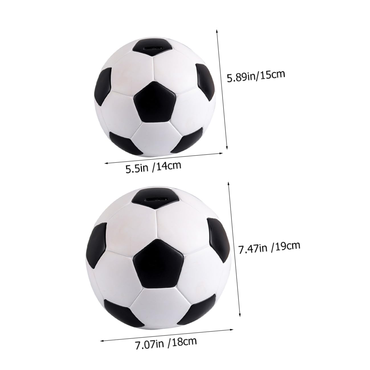 BESPORTBLE 2pezzi Pallone da Calcio Salvadanaio in Vinile Salvadanaio Domestico Forma di Palla da Calcio Contenitori per Monete Decorazioni per Casa