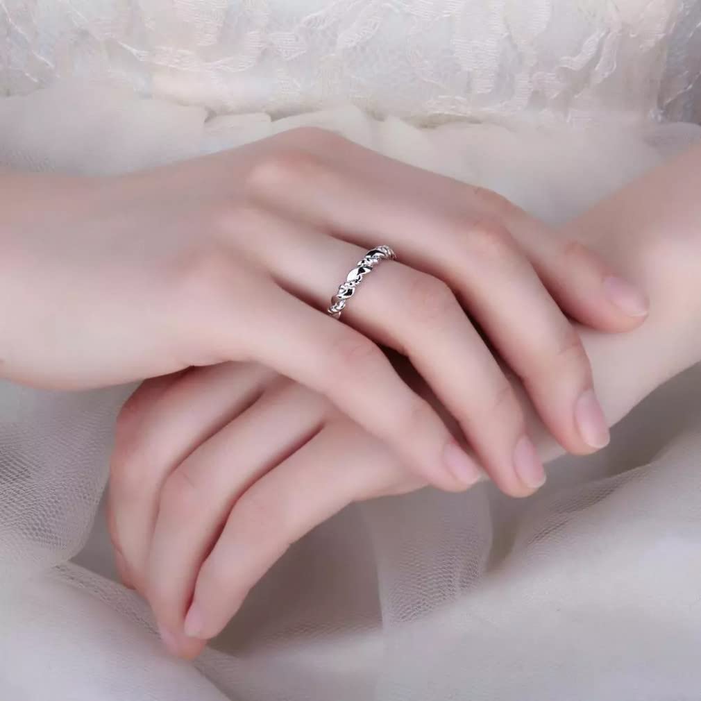 925 Sterling Silber Zirkonia Ring Ehering Jahrestagsring für Frauen