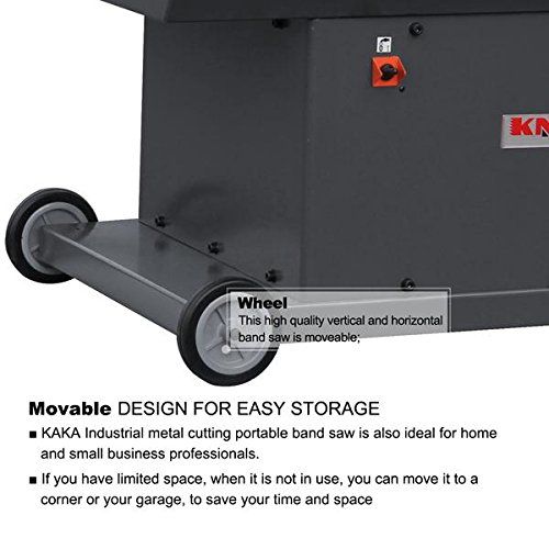 KAKA Industrial Metal Cutting Band Saw,Solid Design Metal Bandsaw, Horizontal Bandsaw, High Precision Metal Band Saw, Build-In Safety Settings, Space Saver Metal Cutting Band Saw (BS-712R)