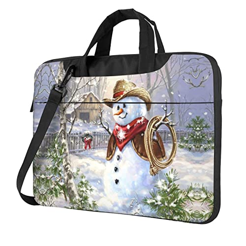 Bolso para portátil con diseño de muñeco de nieve invierno miniatura 1
