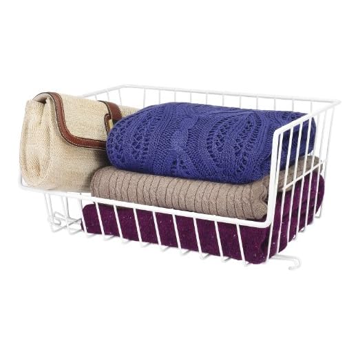 Whitmor Wire Stackable Basket, White