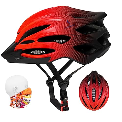 Casque de Vélo VTT Adulte, Casques de Vélo de Vélo Dames, Réglable 56-62 cm, Filet Anti-Insectes, Visière Détachable, Léger 22 évents Casque de Vélo...