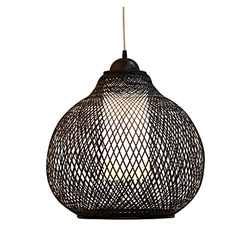 Fine Asianliving Bambus Hängelampe Schwarz Robinson D41xH35cm...