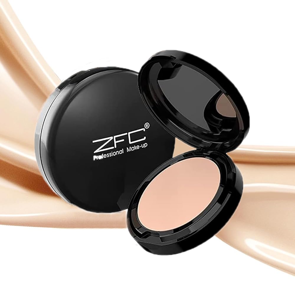 Base de Maquillaje Corrector, Base de Maquillaje en Polvo Ligero, Base de maquillaje en crema de larga duración y cobertura media a total Polvos Fijadores Híbridos A02 Light-skinned