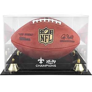 New Orleans Saints Super Bowl XLIV Champions Golden Classic Football Logo Display Case – Football Logo Display Cases