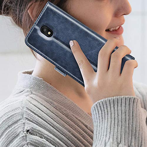 Tekcoo Wallet Case For Lg Aristo 4+ Plus/Prime 2/Arena 2/Journey Lte/Tribute Royal/Escape Plus, [Rfid Blocking] Cash Credit Card Slots Holder Carrying Vegan Leather Folio Flip Cover Cases [Navy Blue] #TOP5