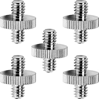 Standard 1/4"-20 Male to 1/4"-20 Male Threaded Screw Adapter Tripod Screw Converter (5 Pack)