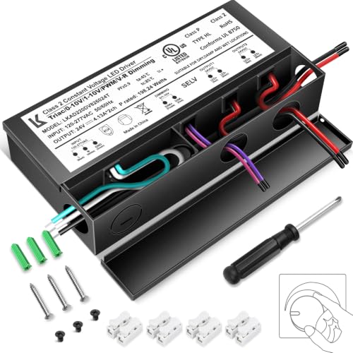 Image of 24V 200W Dimmable LED Driver, 5-in-1 Triac /ELV /MLV /0-10V /1-10V /PWM /V-R Dimming AC to DC Power Supply, IP67 Waterproof LED Transformer, UL Listed, Compatible with Lutron & Leviton Dimmer