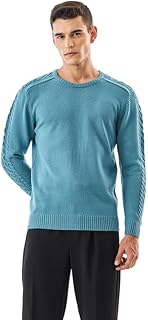 snitch Men's Sweater | Cable-Knit Detailing & Ribbed Hem | Acrylic Blend Fabric, Regular Fit, Drop Shoulder Design | Stylish Knitwear for Casual Wear-picture-15