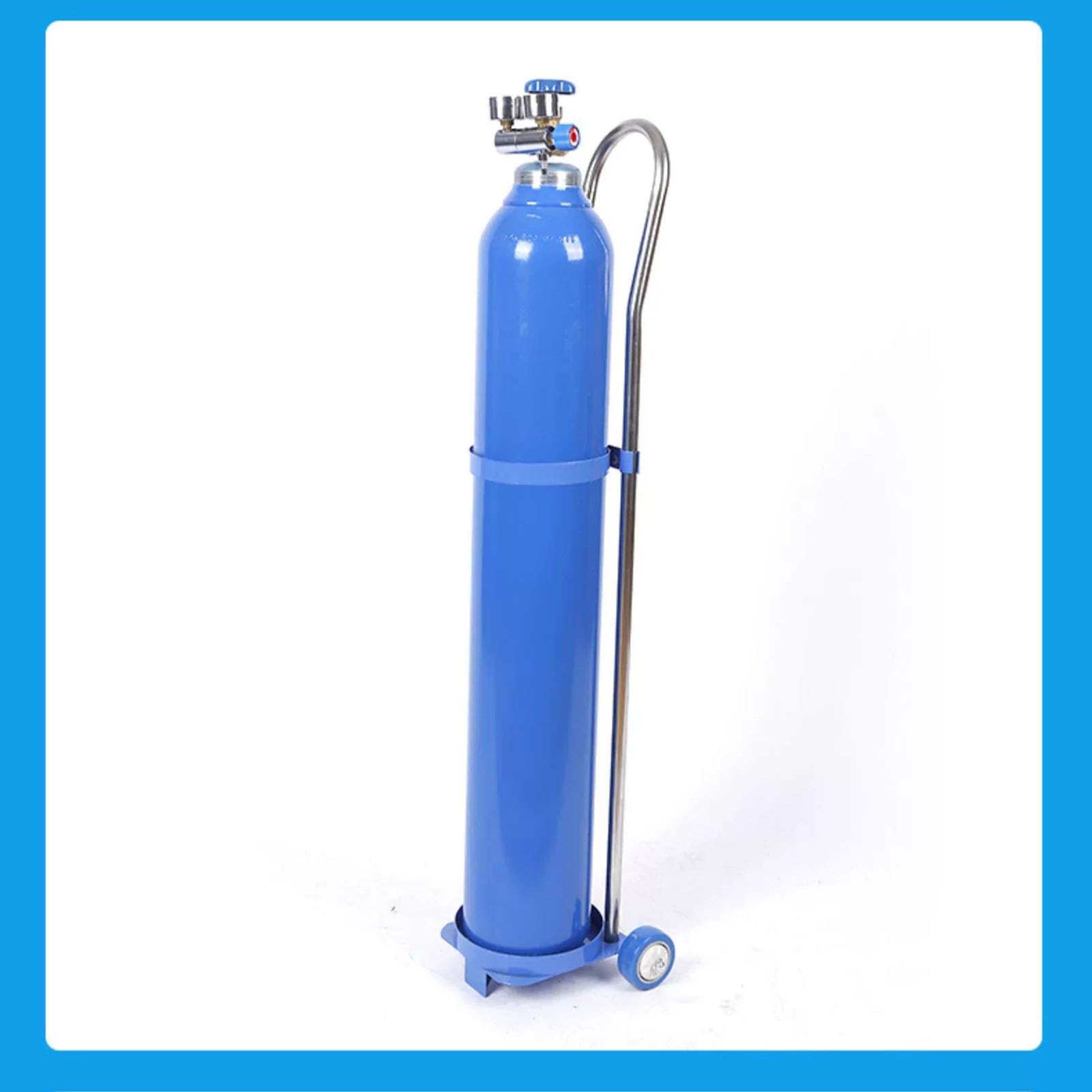 Supporto per bombola di ossigeno con ruote, carrello leggero e portatile per stoccaggio e trasporto del serbatoio di ossigeno, adatto per cilindri da 10 a 40 l