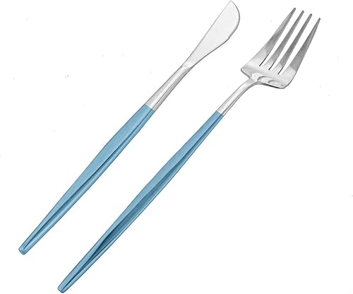 Miniatura 3 de Dnalrhoi Juego de cubiertos coreanos de 24 piezas de acero inoxidable pulido con espejo, moderno juego de cubiertos para 6, incluye tenedores,