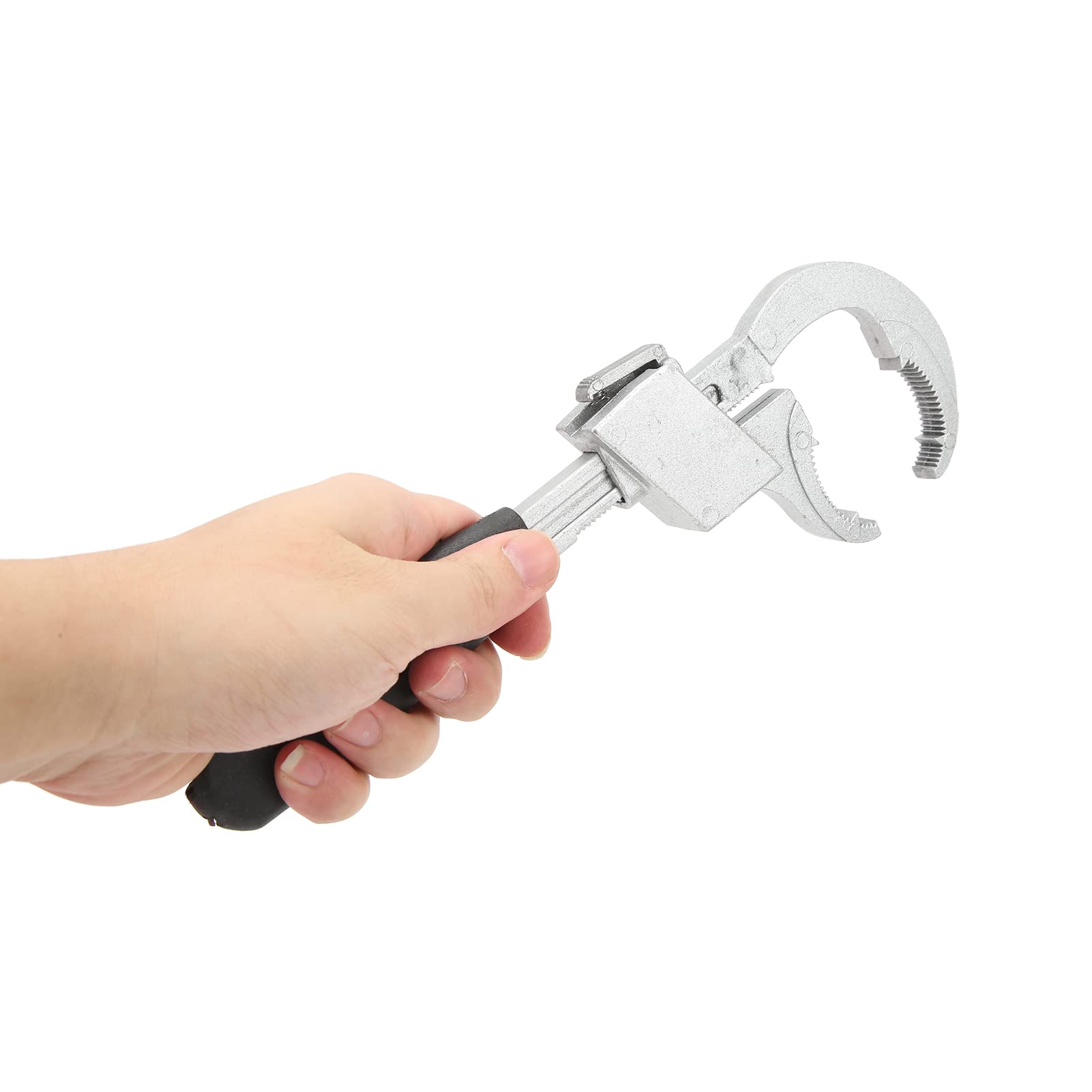 Llave universal de plástico ABS resistente al uso, llave de fontanero de gran apertura, diseño de dientes de tamaño ajustable, llave de fontanero, para el baño del hogar