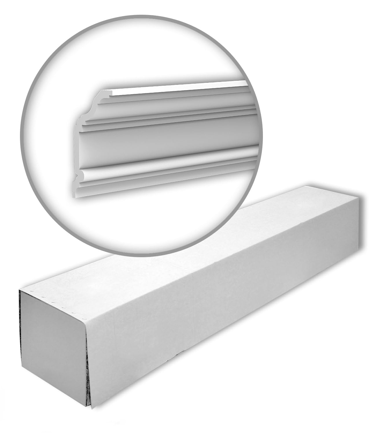 Profhome Cornisas 650242-box 200 cm x 10 cm x 20 cm Poliestireno extruido (XPS) pretratado 4 molduras / 8 m