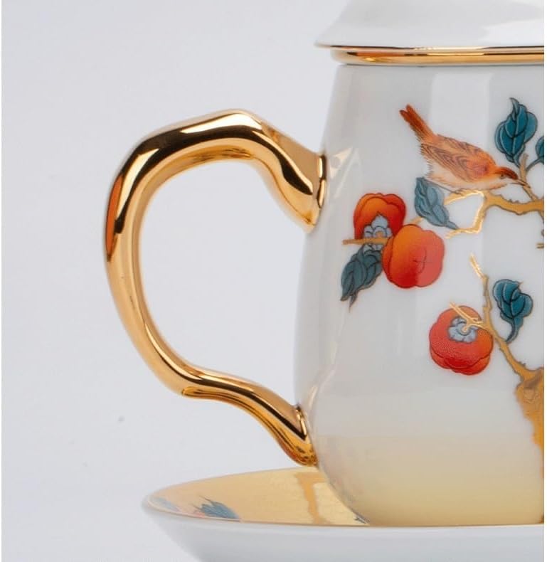 GSOUL Kungfu Tea cup Tea Separation Office Mug Good Things Happen Water Brewing Mugs Small Tea Cups