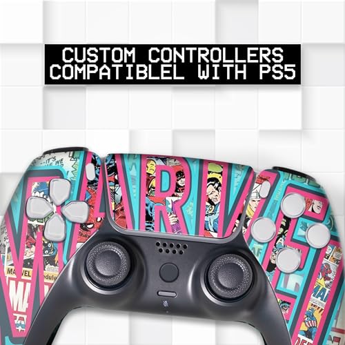 Image of Marrvel Custom PS-5 Controller Wireless compatible with Play-Station 5 Console by BCB Controllers | Proudly Customized in USA with Permanent HYDRO-DIP Printing (NOT JUST A SKIN) 1