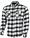 Produktbild Bikers Gear Australia Kevlar gefüttertes Motorrad Cruiser Flanellhemd mit CE1621-1 Abnehmbare Rüstung, Schwarz/Weiß, 64 (Herstellung größe: 2XL)