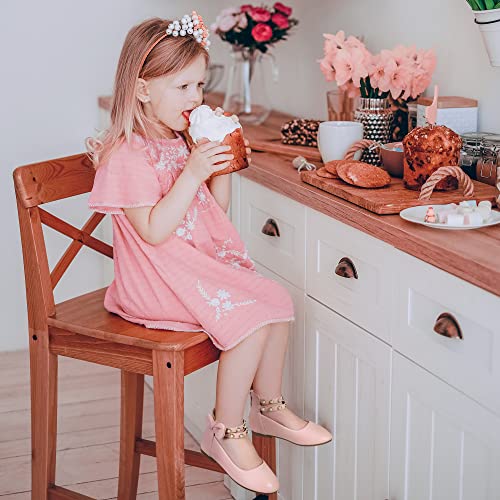PANDANINJIA Jessica Toddler Girls Dress Shoes Ankle Strap Ballet Flats Flower Girl Shoes for Wedding Party School2