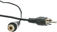 Vista 5 de CableWholesale Cable de audio y video RCA, macho RCA a RCA macho, cable A/V negro, 26 AWG, 25 pies