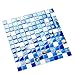 TST Glass Conch Tiles Beach Style Sea Blue White Glass Mosaic Mother of Pearl Resin for Bathroom Shower TSTNB07 (1 Sample 12x12 Inches)