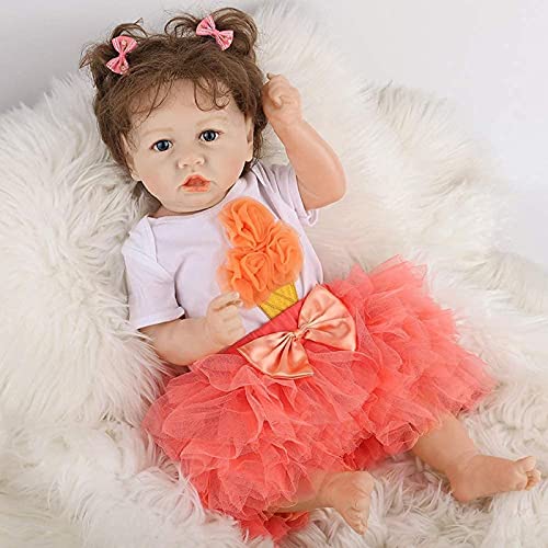 MWKL 58cm Nette Simulationspuppe Reborn Baby Reborn Puppe Vollsilikon Körper Wiedergeburt Puppe 22 Zoll Lebensechte… – Bild 4