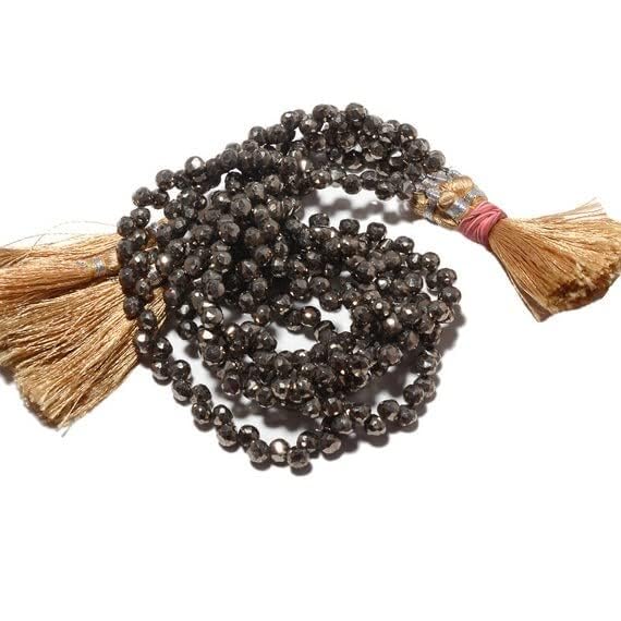 Perles pyrite oignon 6mm sur fil pour atelier diy de colliers bohèmes