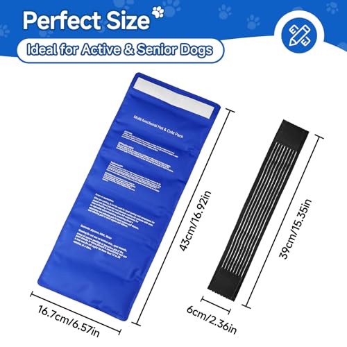 Image of Dog Gel Ice Packs, Reusable Hot and Cold Ice Packs for Dog Injuries, Joint Pain, Muscle Soreness, Pain Relief, Post-Surgery Recovery, Adjustable Pet Gel Wrap for Dog's Knees, Back and Shoulders