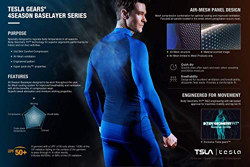 TSLA Men\'s Cool Dry Short Sleeve Compression Shirts, Athletic Workout Shirt, Active Sports Base Layer T-Shirts, Active(mub33) - Black, X-Large