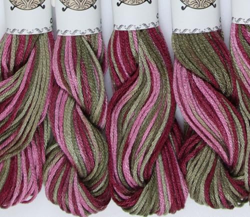 Image of KCS Big skeins of 25 Meters Size 25 Color Variegated Cross Stitch Stranded Threads,6 skeins,4504