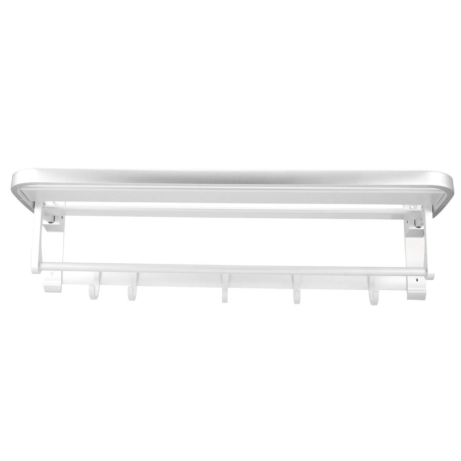 Fafeicy Półka do Przechowywania White Space Aluminiowy Składany Wieszak na Ręczniki z Ukrytymi śrubami Montażowymi Składany Wieszak na Ręczniki do łazienki Toaleta Organizer ścienny Kąpielowe