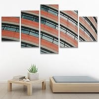 SIGNWIN 5 Panel Canvas Wall Art Modern Art Shapely Patterns Windows for Home Decorations Ready to Hang - 60