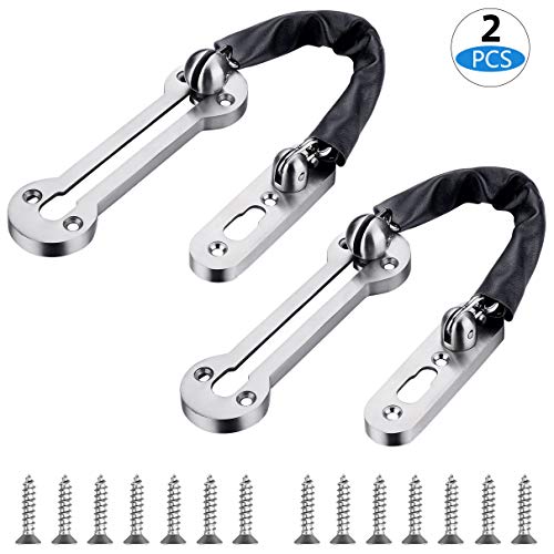 Astarye 2 paquetes de cerradura de cadena para puerta, cerradura de seguridad de acero inoxidable con tornillos para todo tipo de puertas internas
