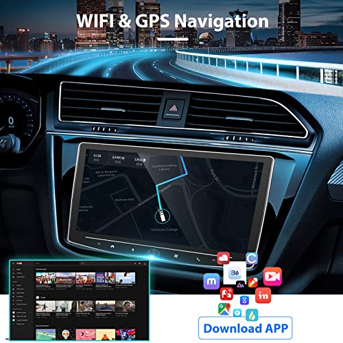 Android 11 Adjustable Angle Touchscreen Car Stereo Support Wireless Carplay/Android Auto, Bluetooth Car Radio With Backup Camera, 10.1-Inch Single Din Car Radio Receiver With Wifi/Gps/Fm/Swc/Hifi/Usb #TOP2