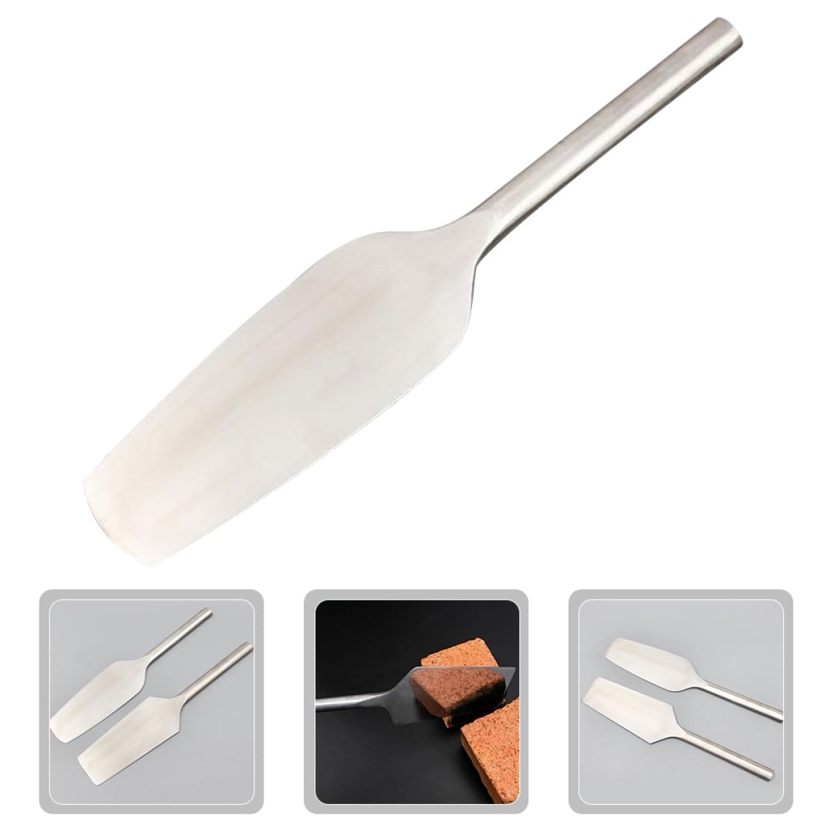 Alipis Cazzuola per Mattoni in Acciaio Inox Bordo Arrotondato, Utensile da Muratore Ergonomico per Finitura Cemento, Strumento Manuale Resistente per Lavori di Muratura e Riparazioni