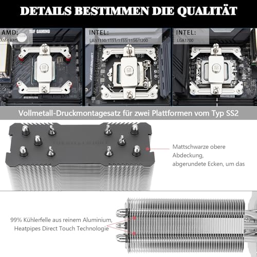 Thermalright Assassin King 120 SE Wentylator do CPU, AK120 SE, 5 Heatpipes, TL-C12C PWM, cichy wentylator, chłodnica CPU z łożyskiem S-FDB, do AMD AM4 AM5/Intel 1700/1150/1151/1200