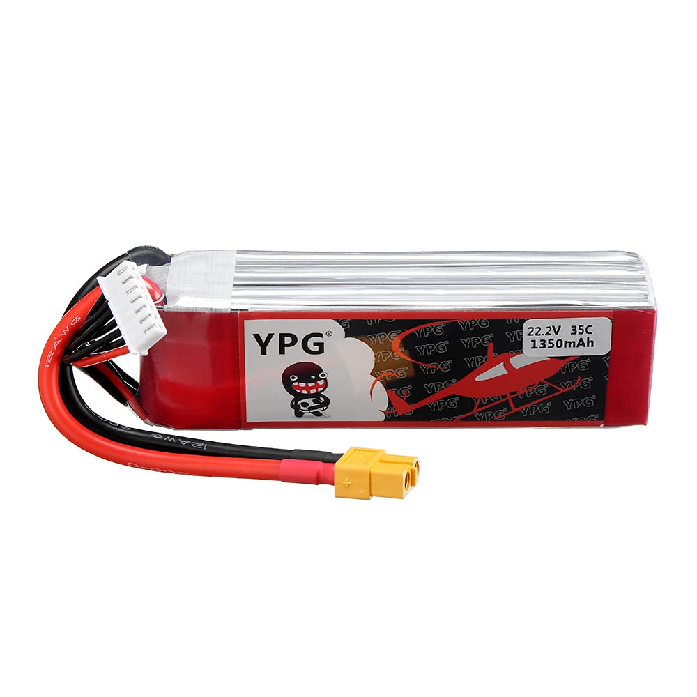 KINGDUO YPG 22.2V 1350mAh 35C 6S Lipo Battery xT60 Plug for RC Helicopter
