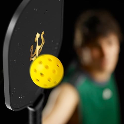 Miniatura 4 de Juego de 2 palas de pickleball con superficie de grafito, juego de raquetas ligeras de fibra de vidrio, paquete de 2 con 4 bolas, 1 bolsa de