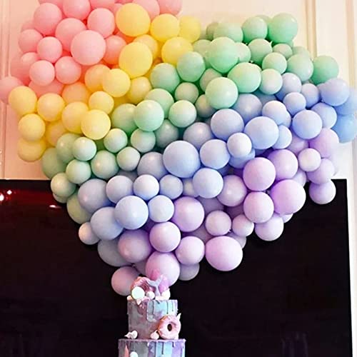 Beishida 100 Pcs 5 Inch Multicolored Balloons Pastel Mini Balloons Assorted Color Balloons Mixed Color Macaron Latex Balloons Rainbow For Birthday Wedding Engagement Anniversary Arch Party Decoration #TOP3