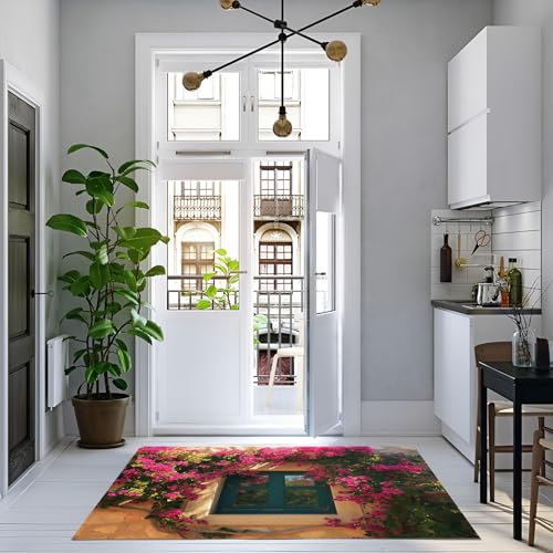 Tapis salon fleurs et feuilles denses moderne pour chambre - 5