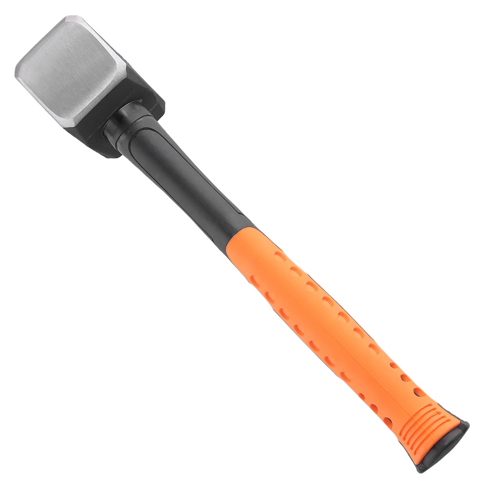 Lot de 2 masse 1500 g, massette 1.5kg Avec manche en fibre de verre, maillet caoutchouc 26,5 cm de long massette pour fendre bois, Orange