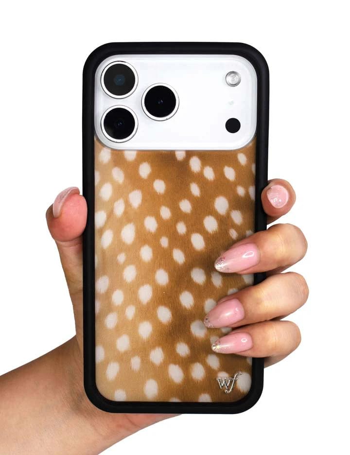 Image of Wildflower Cases - Compatible with iPhone 16 Pro Max | Protective Black Bumper, 6.5ft Drop Test Certified, Women Owned Small Business | Fawn Deer