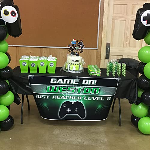 Zhuoweism ZWA1067-BLACK 1 Pcs Video Game Happy Birthday Cake Topper Glitter Video Game Cake Pick Game On Controllers Gamepad Cake Decoration For Game Theme Baby Shower Kids Boys Girls Birthday Party Supplies Black thumb #4