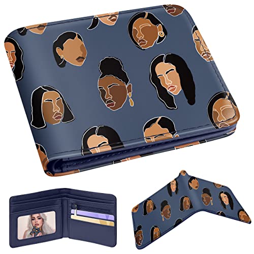 Funermei Cute Wallet For Women Girls Leather Bifold Wallet African American Black Girl Aesthetic Credit Card Holder Rfid Id Cash Slim Small Bi-Fold Wallets With Coin Pocket For Teen Little Girl #TOP29