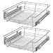 vidaXL 2x Bandejas Almacenaje Alambre Acero Cromado Extraíbles Plateado 500 mm