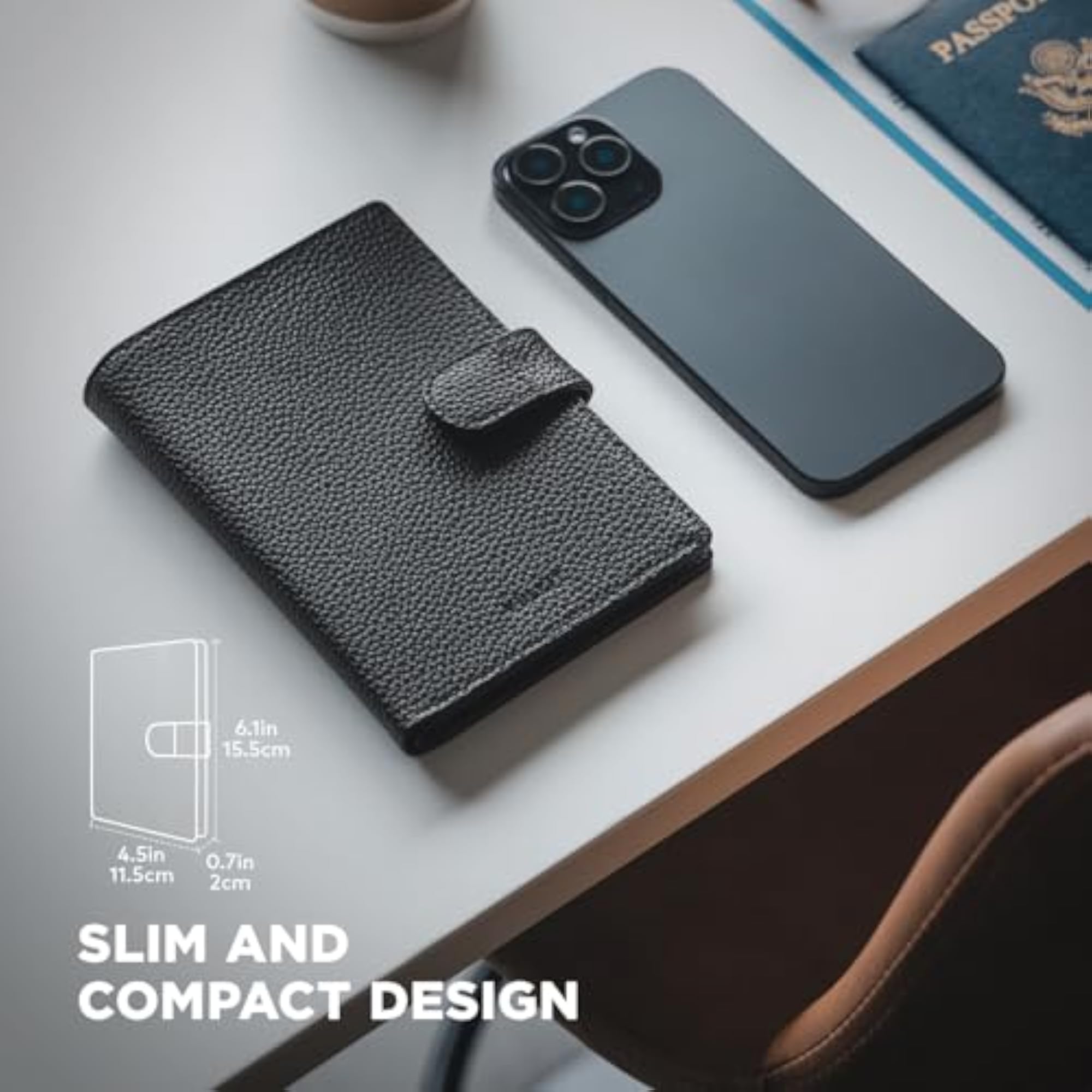 Dual Passport Airtag Wallet for RFID Blocking